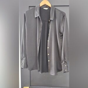 Mystree Black Button-Up Blouse